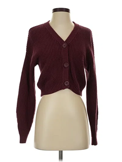 Pre-owned Hollister Cardigan Sweater In Burgundy