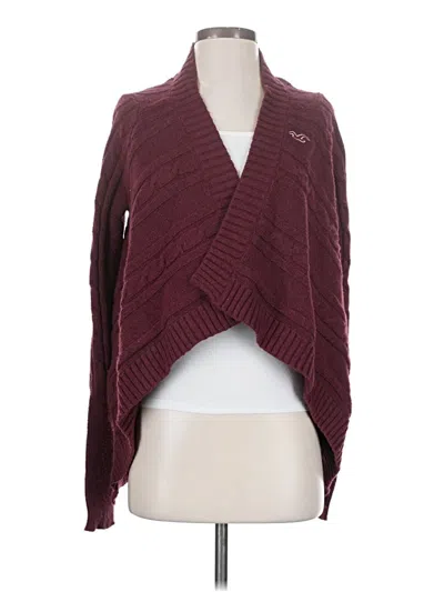 Pre-owned Hollister Cardigan Sweater In Burgundy