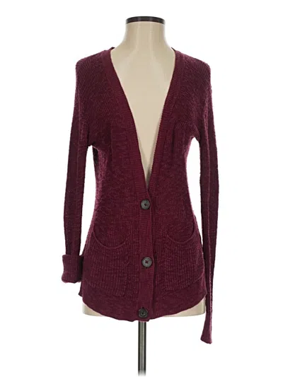 Pre-owned Hollister Cardigan Sweater In Burgundy