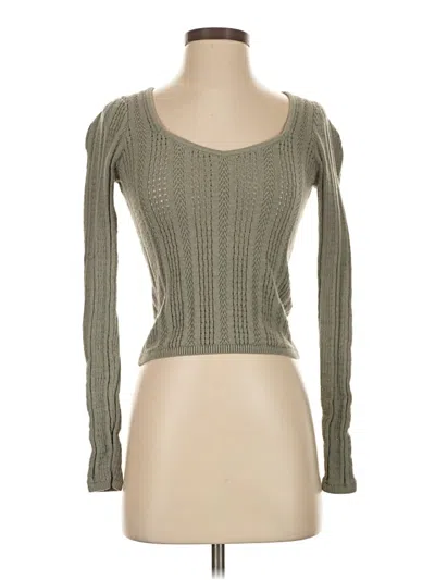 Pre-owned Hollister Cardigan Sweater In Green