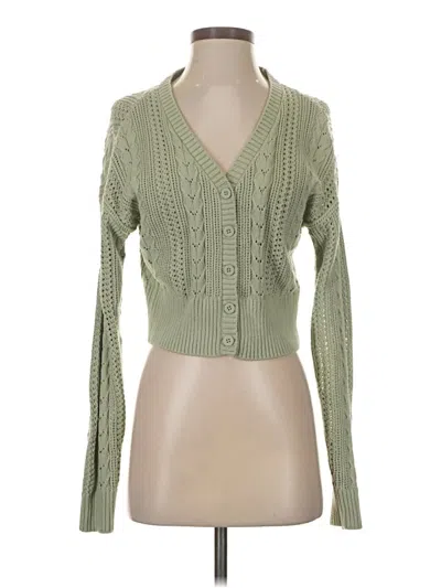 Pre-owned Hollister Cardigan Sweater In Green