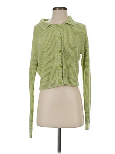 Pre-owned Hollister Cardigan Sweater In Green