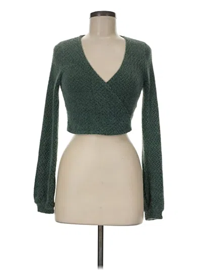 Pre-owned Hollister Cardigan Sweater In Green