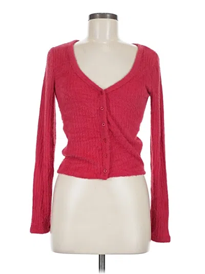 Pre-owned Hollister Cardigan Sweater In Red