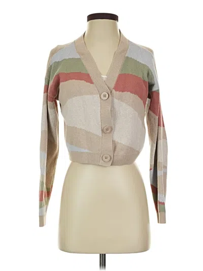 Pre-owned Hollister Cardigan Sweater In Tan