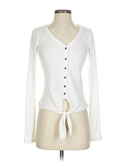 Pre-owned Hollister Cardigan Sweater In White