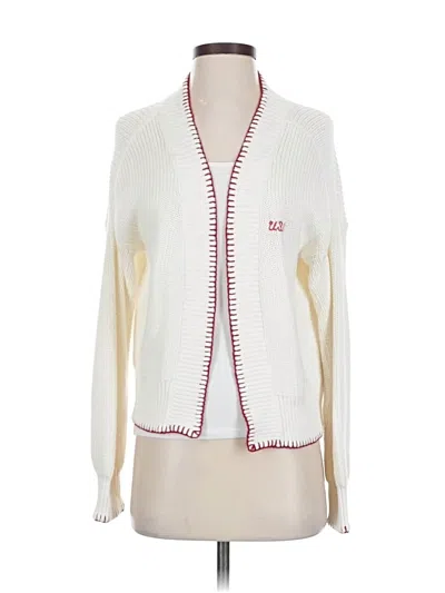 Pre-owned Hollister Cardigan Sweater In White