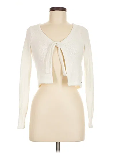 Pre-owned Hollister Cardigan Sweater In White