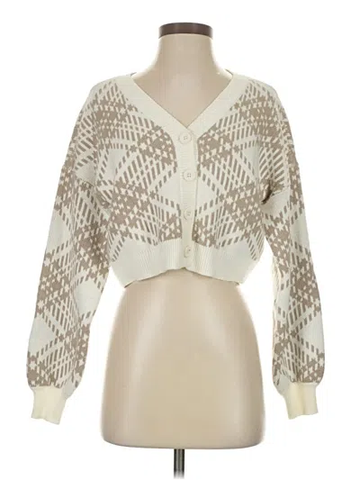 Pre-owned Hollister Cardigan Sweater In White