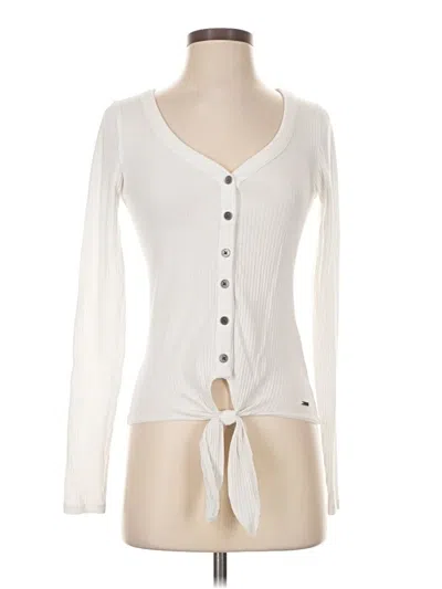 Pre-owned Hollister Cardigan Sweater In White