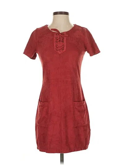 Pre-owned Hollister Casual Dress In Burgundy