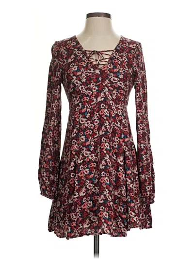 Pre-owned Hollister Casual Dress In Burgundy