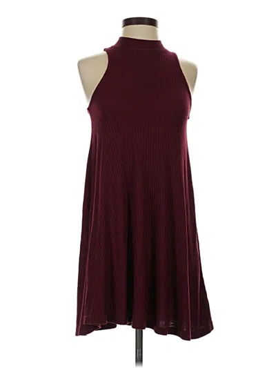 Pre-owned Hollister Casual Dress In Burgundy