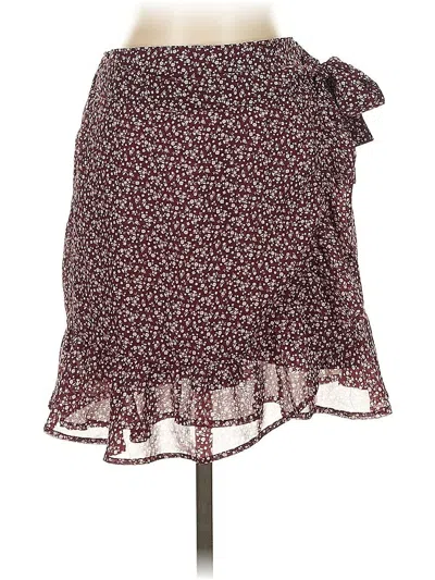 Pre-owned Hollister Casual Skirt In Burgundy