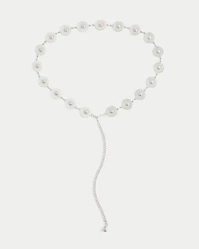 Hollister Chain Emblem Belt In Metallic