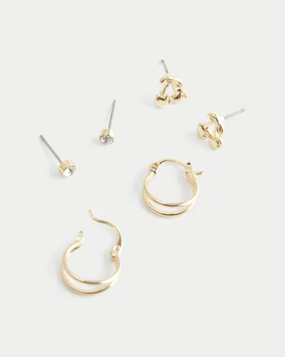 Hollister Cherry & Hoop Earring 3-pack In Gold