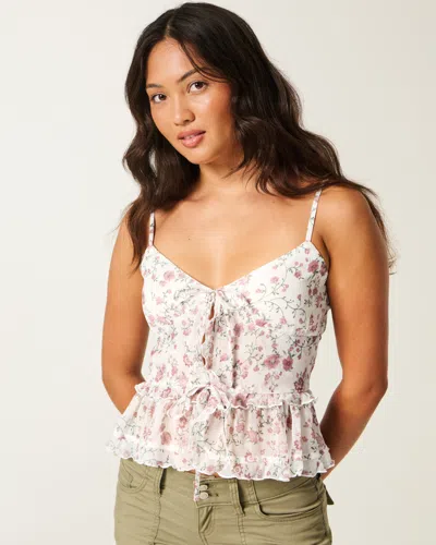 Hollister Chiffon Ruffle Cami In Multi