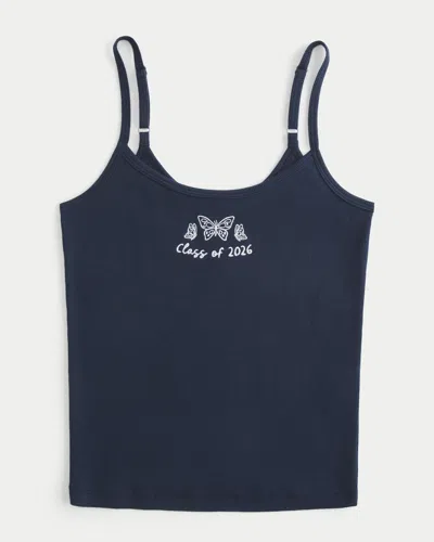 Hollister Class Of 2026 Graphic Rib Cami In Blue
