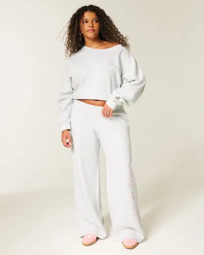 Hollister Class Of '26 Graphic Baggy Sweatpants In White
