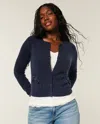 Hollister Comfy Cloud Bow Pocket Cardigan In Blue