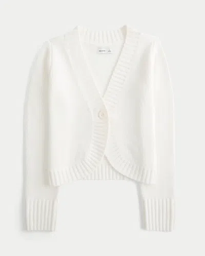 Hollister Comfy Cloud Button Front Cardigan In White