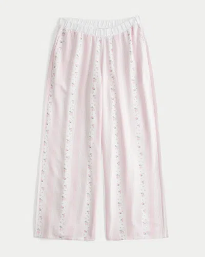 Hollister Contrast Waist Baggy Flannel Pants In Purple