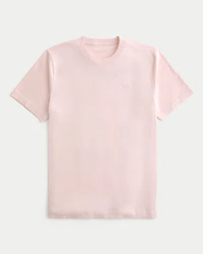 Hollister Cotton Crew Icon T-shirt In Pink