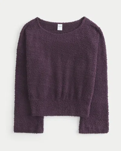 Hollister Cozy Bouclé Off-the-shoulder Top In Purple