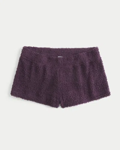 Hollister Cozy Bouclé Shorts In Purple