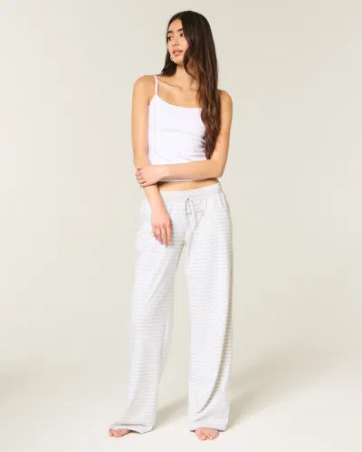 Hollister Cozy Knit Wide-leg Pants In Gray