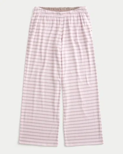 Hollister Cozy Pointelle Wide-leg Pants In Brown
