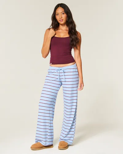 Hollister Cozy Wide-leg Pants In Blue Stripe