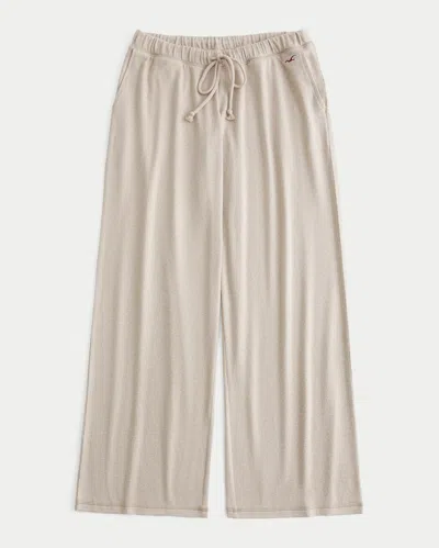 Hollister Cozy Wide-leg Pants In Neutral