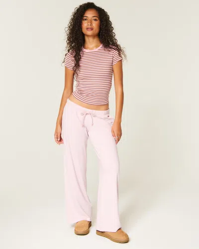 Hollister Cozy Wide-leg Pants In Light Pink