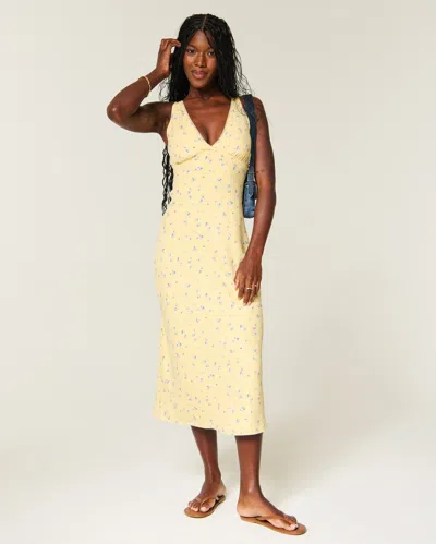 Hollister Crepe Maxi Dress In Yellow