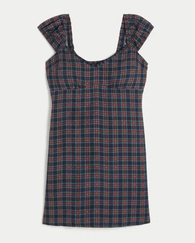 Hollister Crepe Mini Dress In Navy Pattern