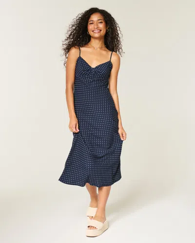 Hollister Crepe Slip Maxi Dress In Blue