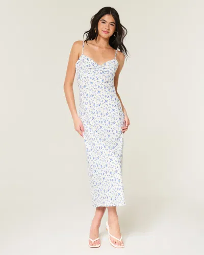 Hollister Crepe Slip Maxi Dress In Blue
