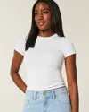 Hollister Crew Baby Tee In White