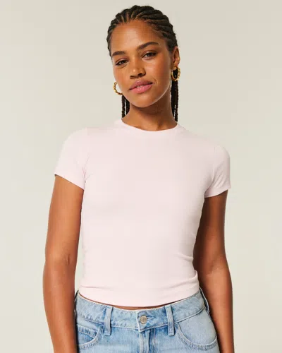 Hollister Crew Baby Tee In White