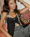 Hollister Crinkle Shine Flyaway Babydoll Top In Black