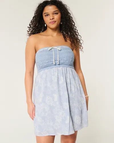 Hollister Crochet-style Mix Strapless Mini Dress
