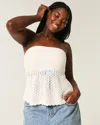 Hollister Crochet-style Strapless Sweater Tube Top In White
