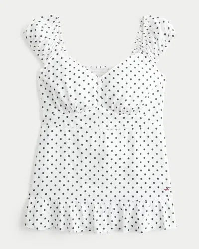 Hollister Curvy Babydoll Icon Top In White