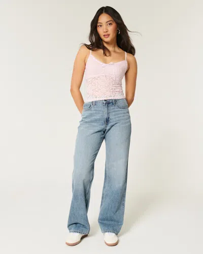 Hollister Curvy High-rise Medium Wash Baggy Jeans