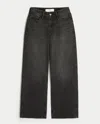 Hollister Curvy High-rise Washed Black Baggy Jeans In Black