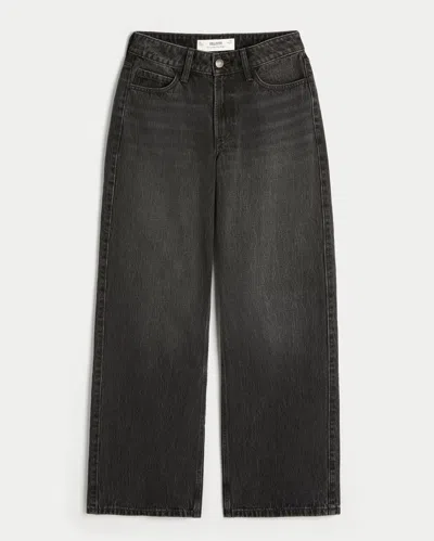 Hollister Curvy High-rise Washed Black Baggy Jeans