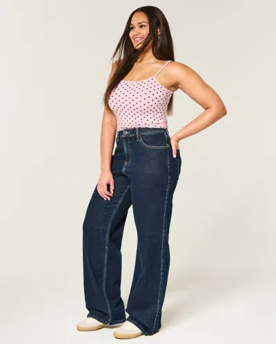 Hollister Curvy High-rise Dark Wash Baggy Jeans