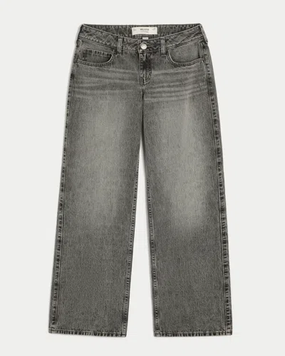 Hollister Curvy Low-rise Baggy Jeans In Gray
