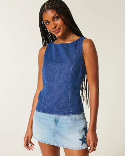 Hollister Denim Open-back Top